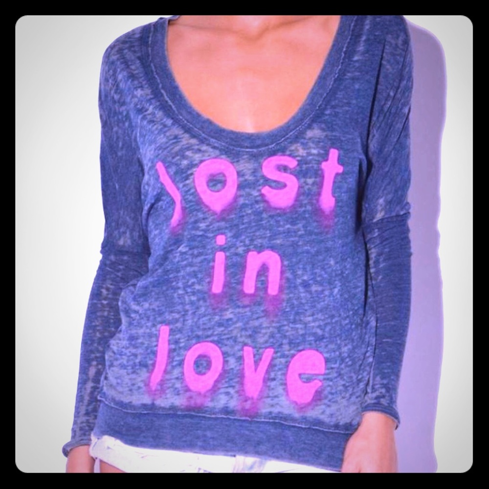 Chaser Lost in Love distressed Sweatshirt